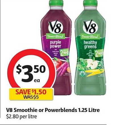 Coles V8 Smoothie Or Powerblends 1.25 Litre
