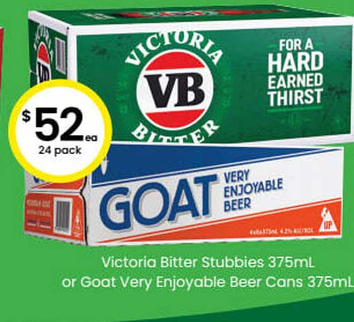 The Bottle-O Victoria Bitter Stubbies Or Goat Ery Enjoyable Beer