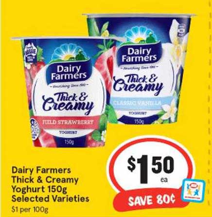 Dairy Farmers Thick & Creamy Yoghurt Selected Varieties Offer at IGA ...