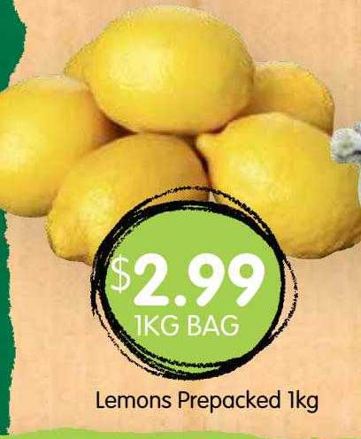 Spudshed Lemons Prepacked 1kg