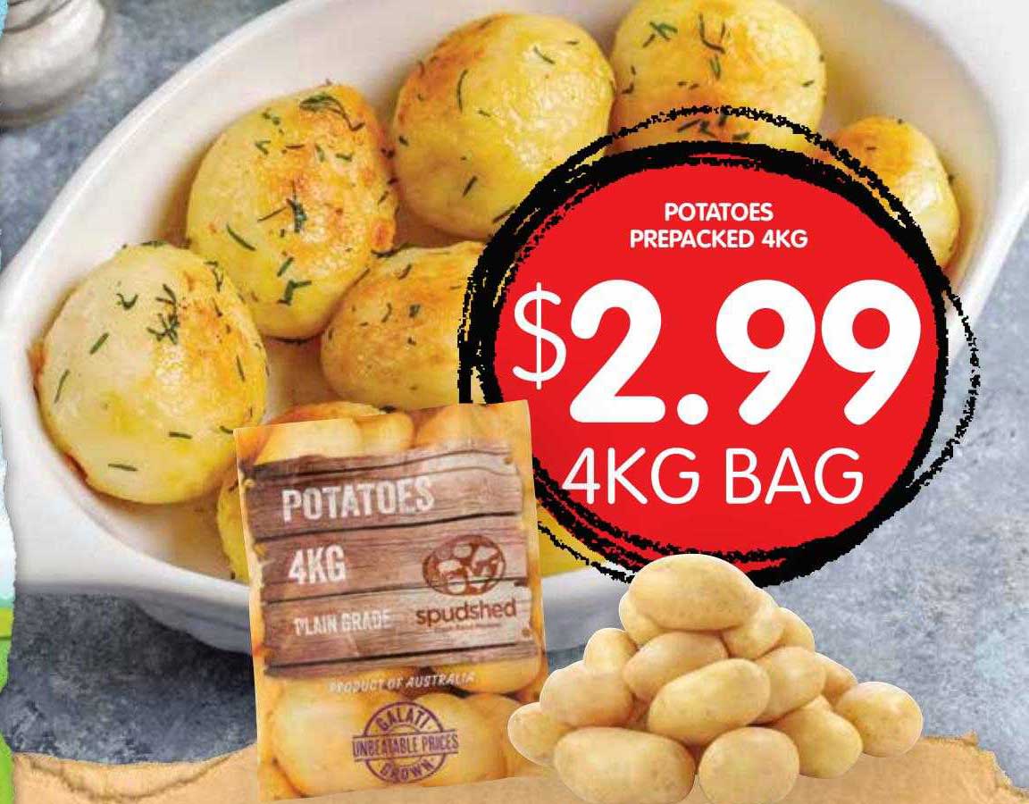 Spudshed Potatoes Prepacked 4kg