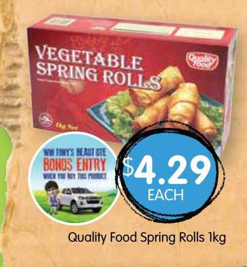 Spudshed Quality Food Spring Rolls 1kg