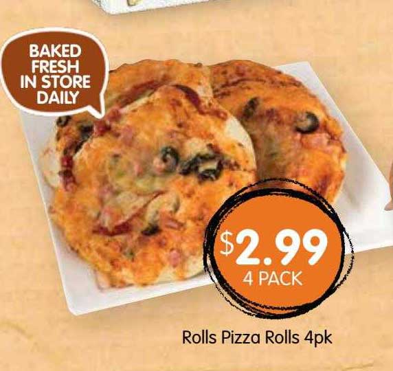 Spudshed Rolls Pizza Rolls 4pk