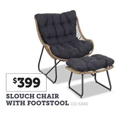 Stratco Slouch Chair With Footstool