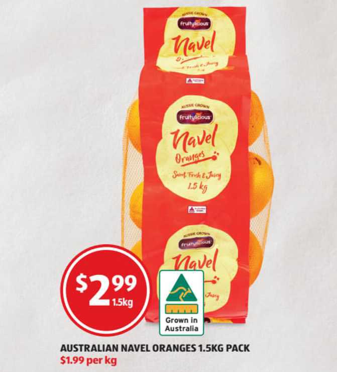 Australian Navel Oranges 1.5kg Pack Offer at ALDI - 1Catalogue.com.au
