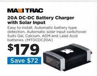 Repco Maxitrac 20a Dc-dc Battery Charger With Solar Input