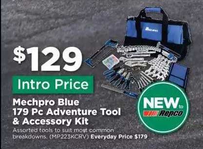 Mechpro Blue 179 Piece Adventure Tool Kit - MP223KCRV - Mechpro