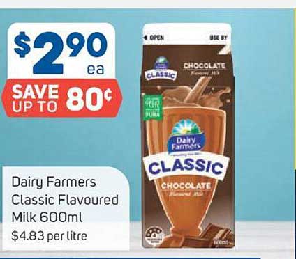 Dairy Farmers Classic Flavoured Milk Offer At Foodland