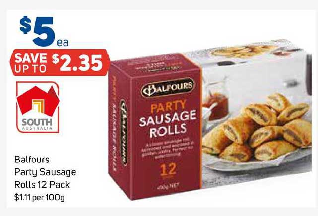 Balfours Party Sausage Rolls 12 Pack Offer at Foodland