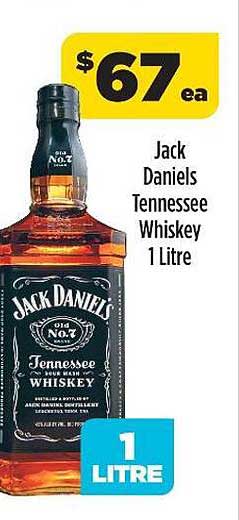 Jack Daniels Tennessee Whiskey 1 Litre Offer at Liquorland