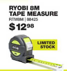 Bunnings Warehouse Ryobi 8m Tape Measure