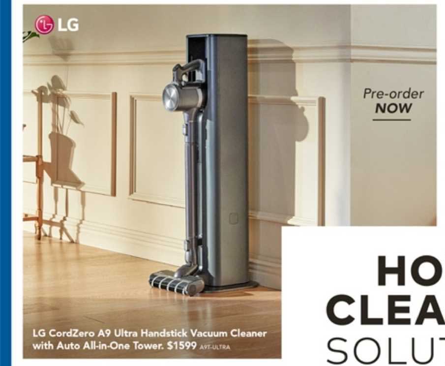 Harvey Norman LG CordZero A9 Ultra Handstick Vacuum Cleaner With Auto All-In-One Tower