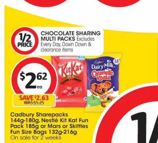 Cadbury Sharepacks, Nestlé Kit Kat Fun Pack Or Mars Or Skittles Fun ...