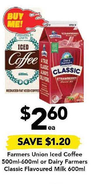 Farmers Union Iced Coffee Or Dairy Farmers Classic Flavoured Milk Offer ...