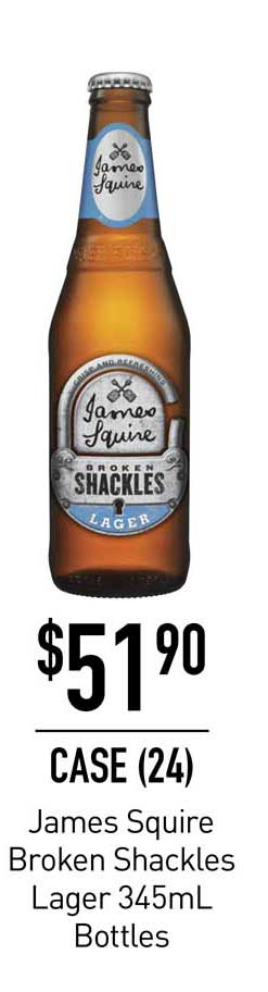 Dan Murphy's James Squire Broken Shackles Lager 345mL Bottles