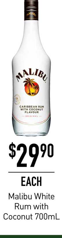 Dan Murphy's Malibu White Rum With Coconut 700mL
