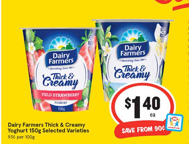 Dairy Farmers Thick& Creamy Yoghurt Selected Varieties Offer at IGA