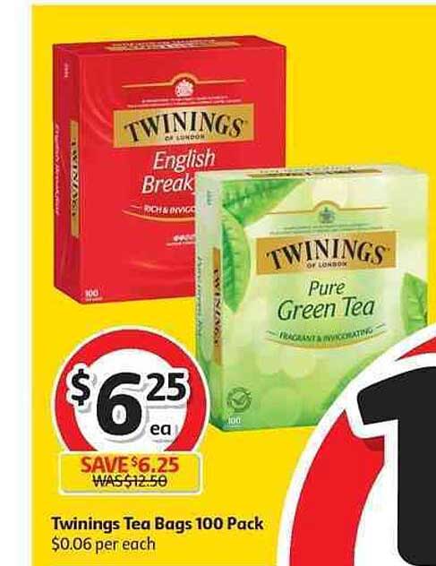 Twinings Tea Bags 100 Pack Offer at Coles - 1Catalogue.com.au