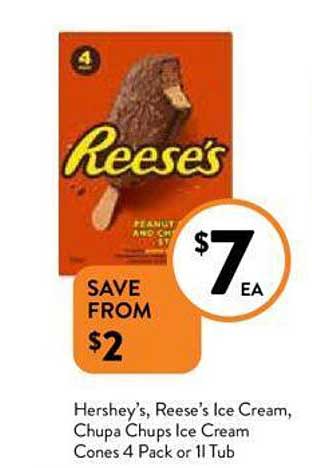 Hershey's, Reese's Ice Cream, Chupa Chups Ice Cream Cones 4 Pack Offer ...