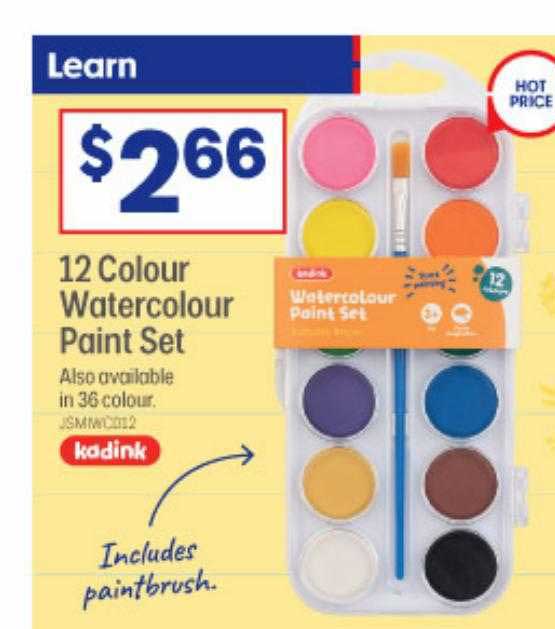 12 Colour Watercolour Paint Set 78465 