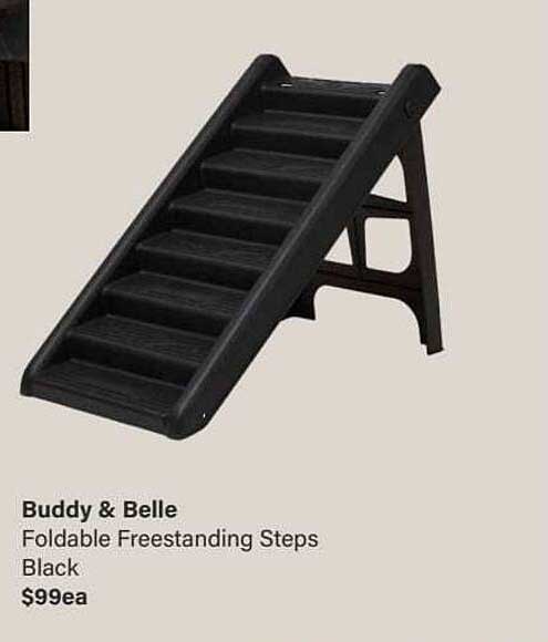 Pet Stock Buddy & Belle Foldable Freestanding Steps Black