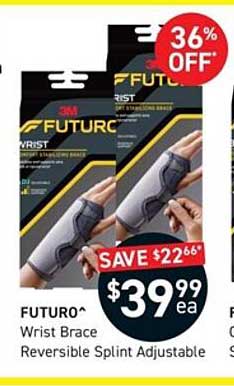 Futuro Wrist Brace Reversible Splint Adjustable Offer at Chemist King ...