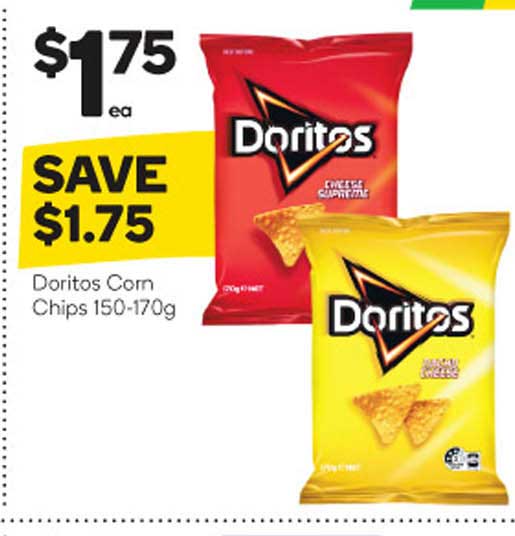 Doritos Corn Chips 150-170g Offer at Woolworths - 1Catalogue.com.au
