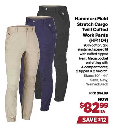 Hammer + Field® Elastic Waist Cuffed Pant