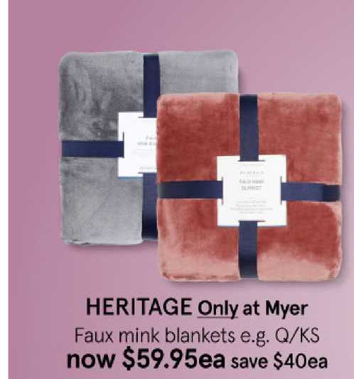 Myer Heritage Only At Myer Faux Mink Blankets