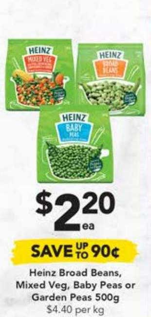 Heinz Broad Beans, Mixed Veg, Baby Peas Or Garden Peas Offer at Drakes - 1Catalogue.com.au