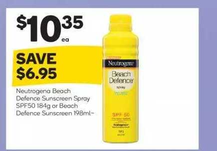 Neutrogena Beach Defence Sunscreen Srpay Spf50 Or Beach Defence ...