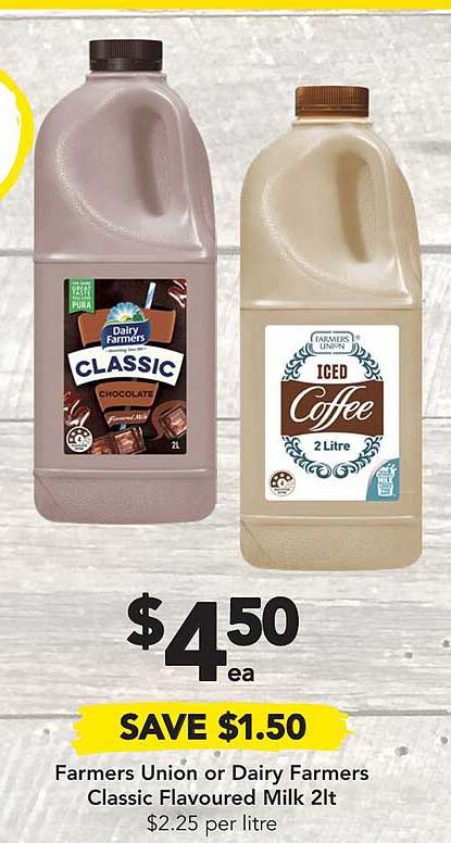 Farmers Union Or Dairy Farmers Classic Flavoured Milk Offer at Drakes ...