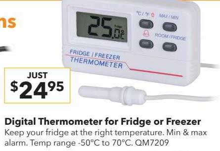 Jaycar Electronics Digital Thermometer For Fridge Or Freezer