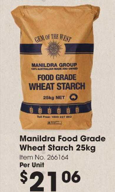 Campbells Wholesale Manildra Food Grade Wheat Starch 25kg