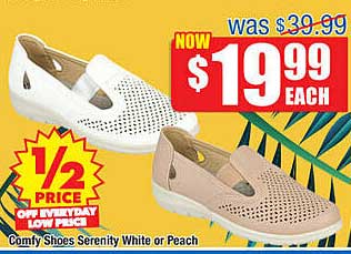 Chemist Warehouse Comfy Shoes Serenity White Or Peach