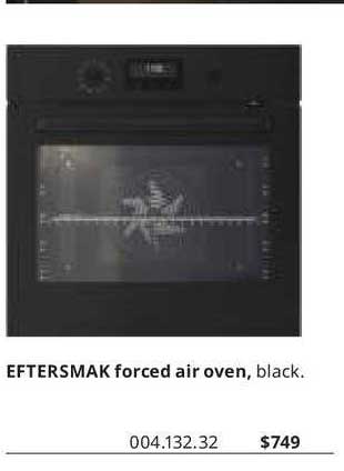 Ikea Eftersmak Forced Air Oven, Black.