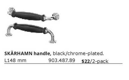 Ikea SKARHAMN Handle, Black-chrome-plated.