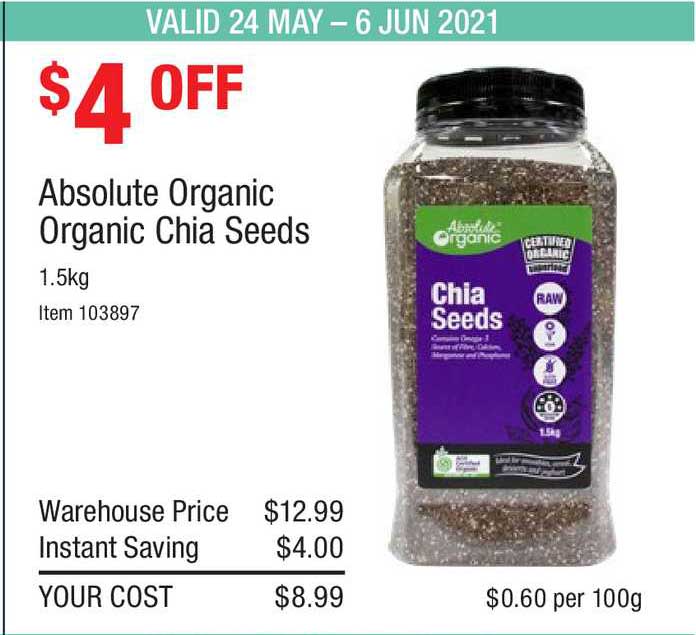 Costco Absolute Organic Chia Seeds