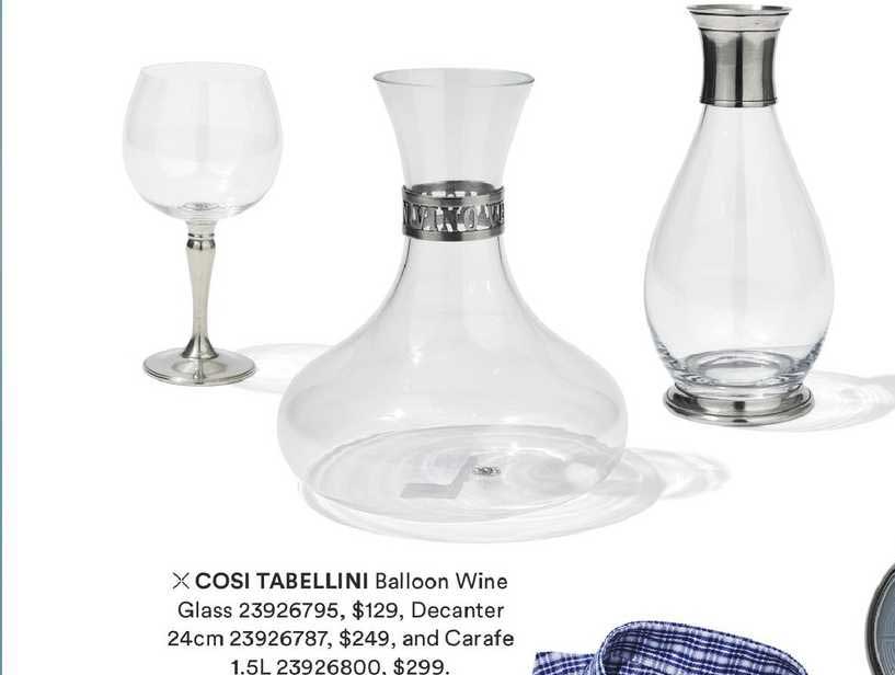 David Jones Cosi Tabellini Balloon Wine Glass Decanter And Carafe
