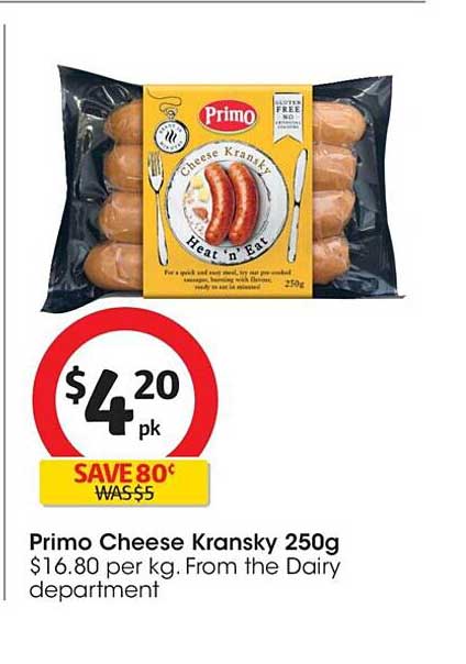 Primo Cheese Kransky Offer at Coles - 1Catalogue.com.au