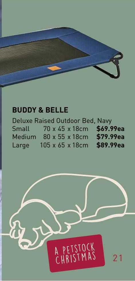 Pet Stock Buddy & Belle Deluxe Raised Outdoor Bed Navy