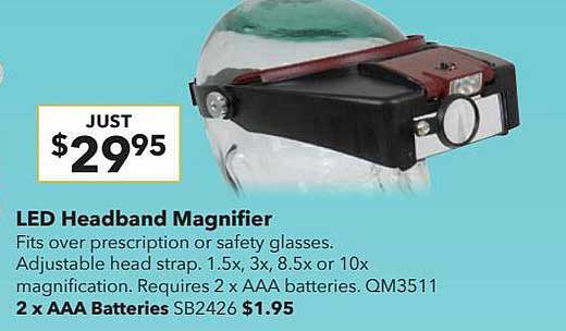 Led Headband Magnifier Offer at Jaycar Electronics - 1Catalogue.com.au