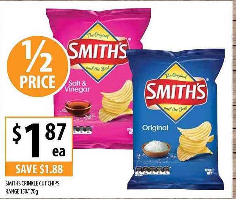 Smiths Crinkle Cut Chips Range 150-170g Offer at Supabarn - 1Catalogue ...