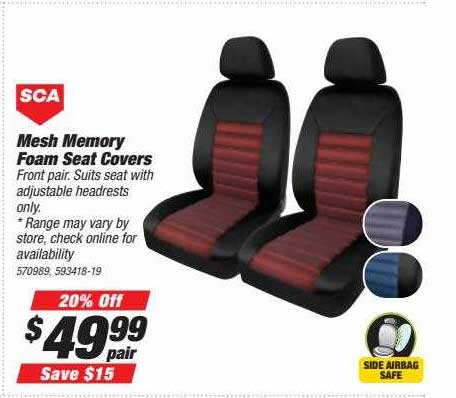 Sca Gel Mesh Seat Covers Cushions Offer At Super Auto - Sca Memory Foam Seat Covers