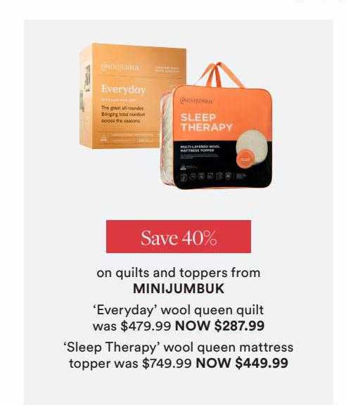 David Jones On Quilts And Toppers From Minijumbuk Everyday Wool Queen Quilt 'sleep Therapy' Wool Queen Mattress Topper