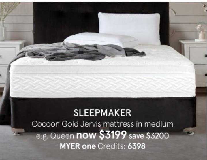 Myer Sleepmaker Cocoon Gold Jervis Mattress In Medium