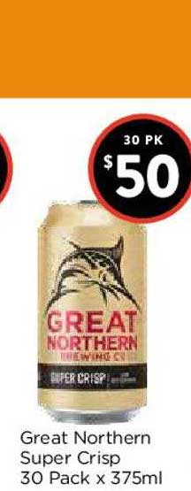 Great Northern Super Crisp 30 Pack X 375ml Offer At Foodworks