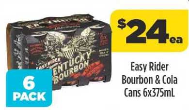 Liquorland Easy Rider Bourbon & Cola Cans