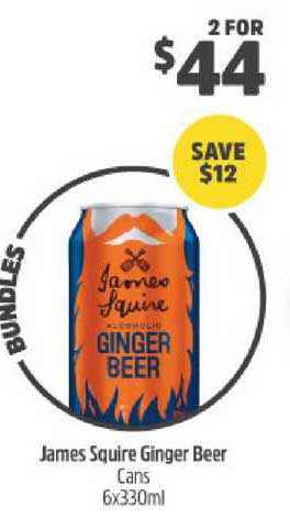 BWS James Squire Ginger Beer Cans