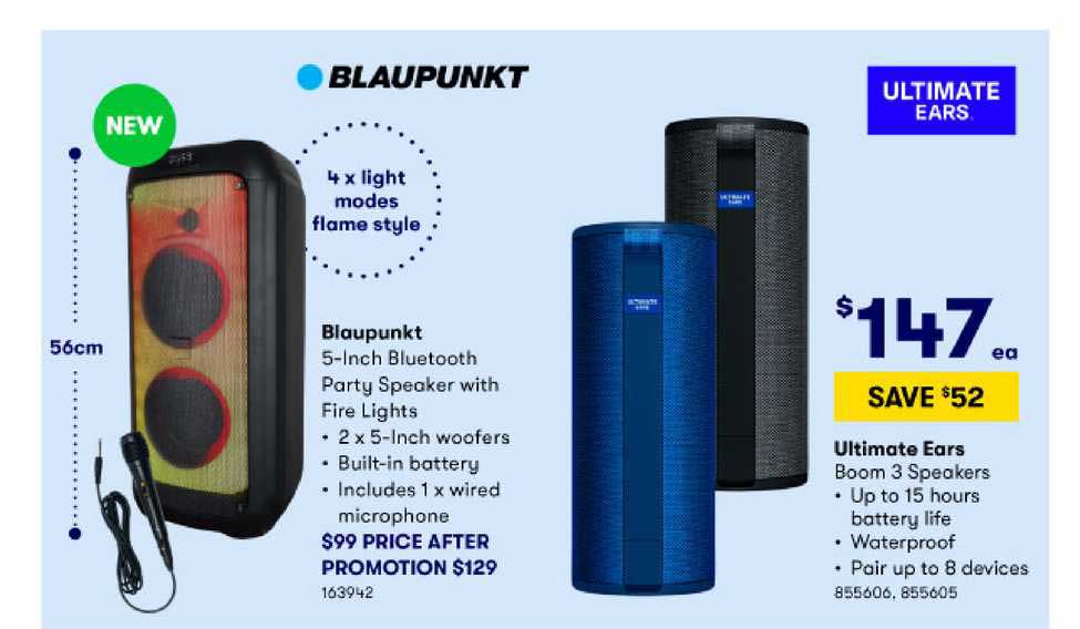 BIG W Blaupunkt 5-inch Bluetooth Party Speaker With Fire Lights